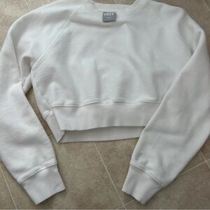 TNA White Cozy Cropped Pullover